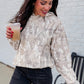 Gray Abstract Print Ribbed Hoodie — image 04