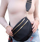 Black Double Zip Crescent Shape Adjustable Sling Bag — image 04