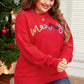 Fiery Red Tinsel Merry Letter Drop Shoulder Baggy Sweater — image 04