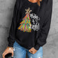 Black Merry & Bright Christmas Tree Graphic Sweatshirt — image 04