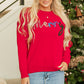 Fiery Red Tinsel Merry Letter Drop Shoulder Baggy Sweater — image 04