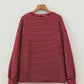 Red Stripe Drop Shoulder Long Sleeve Top — image 04