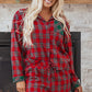 Red Plaid Contrast Patched Christmas Shirt & Short Pajama Set — image 04