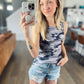 Gray Camo Ribbed Tank Top