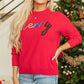 Fiery Red Tinsel Merry Letter Drop Shoulder Baggy Sweater — image 05