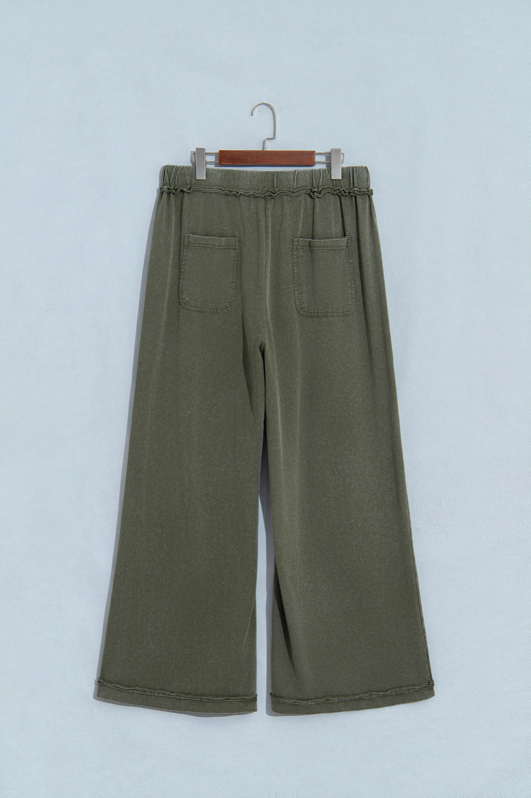 Mineral Wash Seam Detail Flare Leg Drawstring Pants — image 05