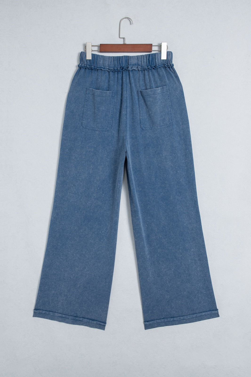 Mineral Wash Seam Detail Flare Leg Drawstring Pants — image 05