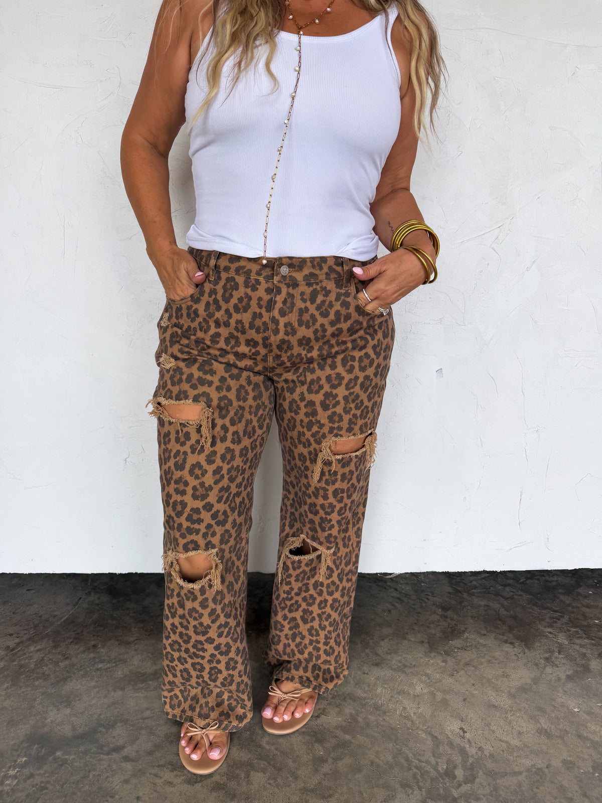 PREORDER: Cheetah Ashland Distressed Jeans // ETA mid–late December — image 05