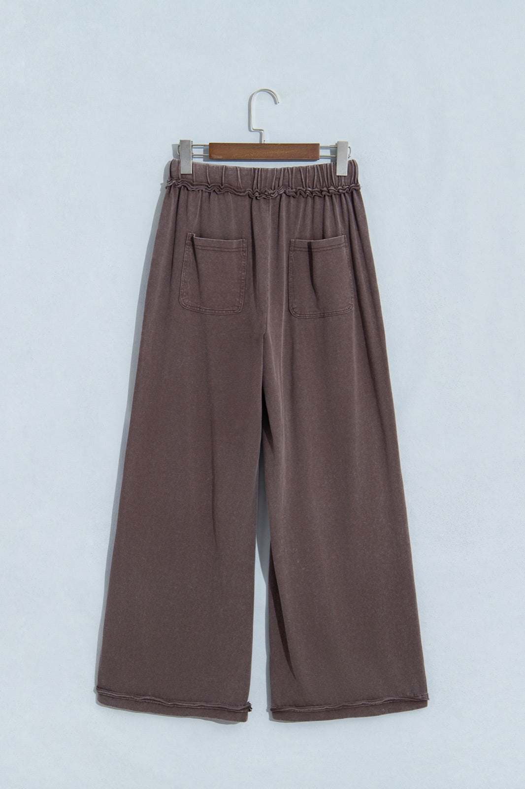 Mineral Wash Seam Detail Flare Leg Drawstring Pants — image 05