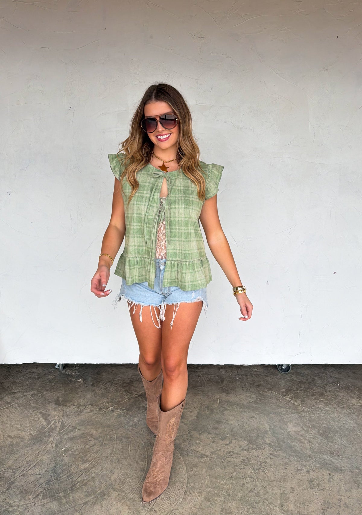 Molly Tie Front Denim Vest — image 05