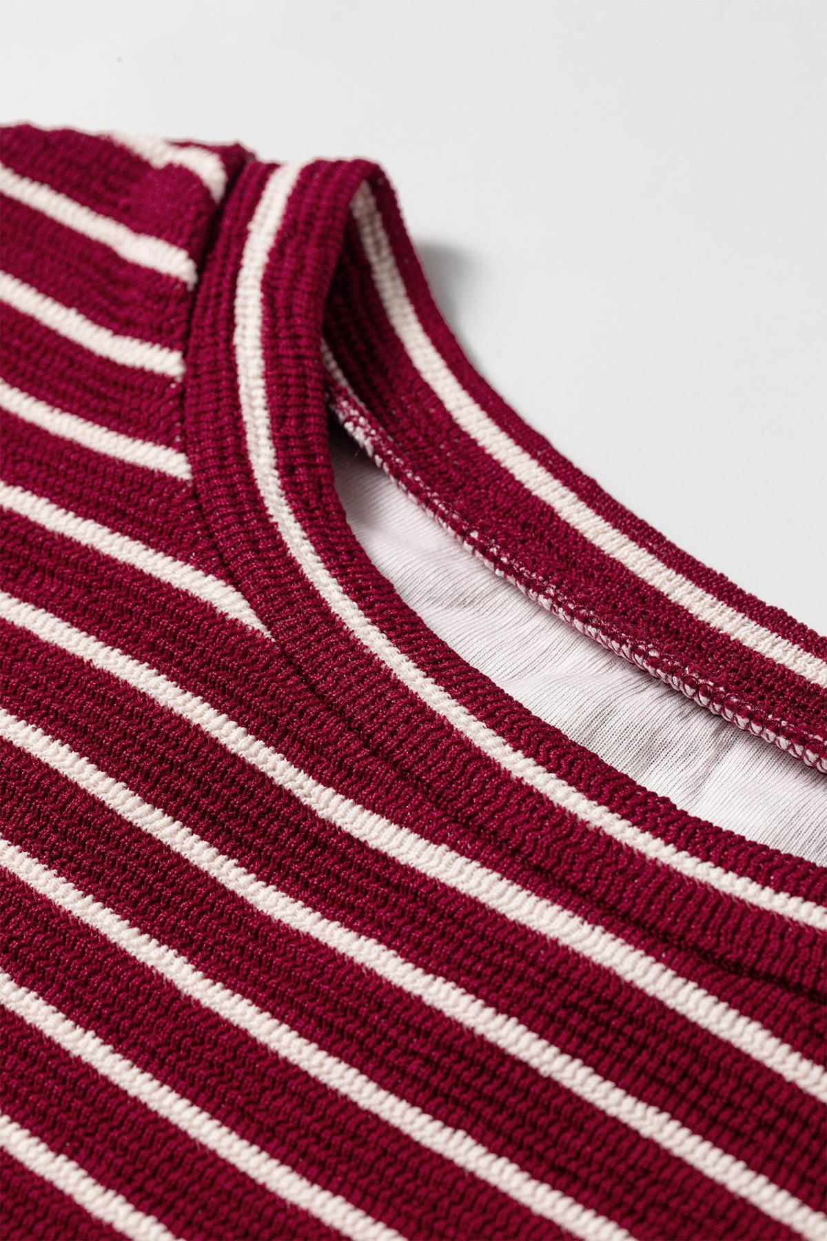 Red Stripe Drop Shoulder Long Sleeve Top — image 05