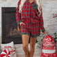 Red Plaid Contrast Patched Christmas Shirt & Short Pajama Set — image 05