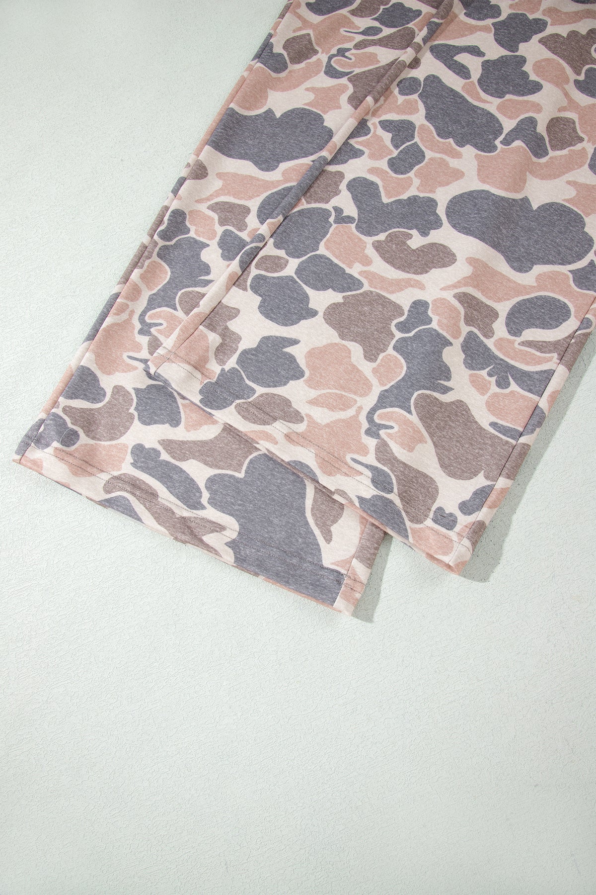 Multicolor Camouflage Print Long Sleeve Top Loose Two-Piece Pant Set — image 05