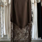 PREORDER // Dark Brown Lace Patchwork Hem Long Skirt // ETA November — image 05