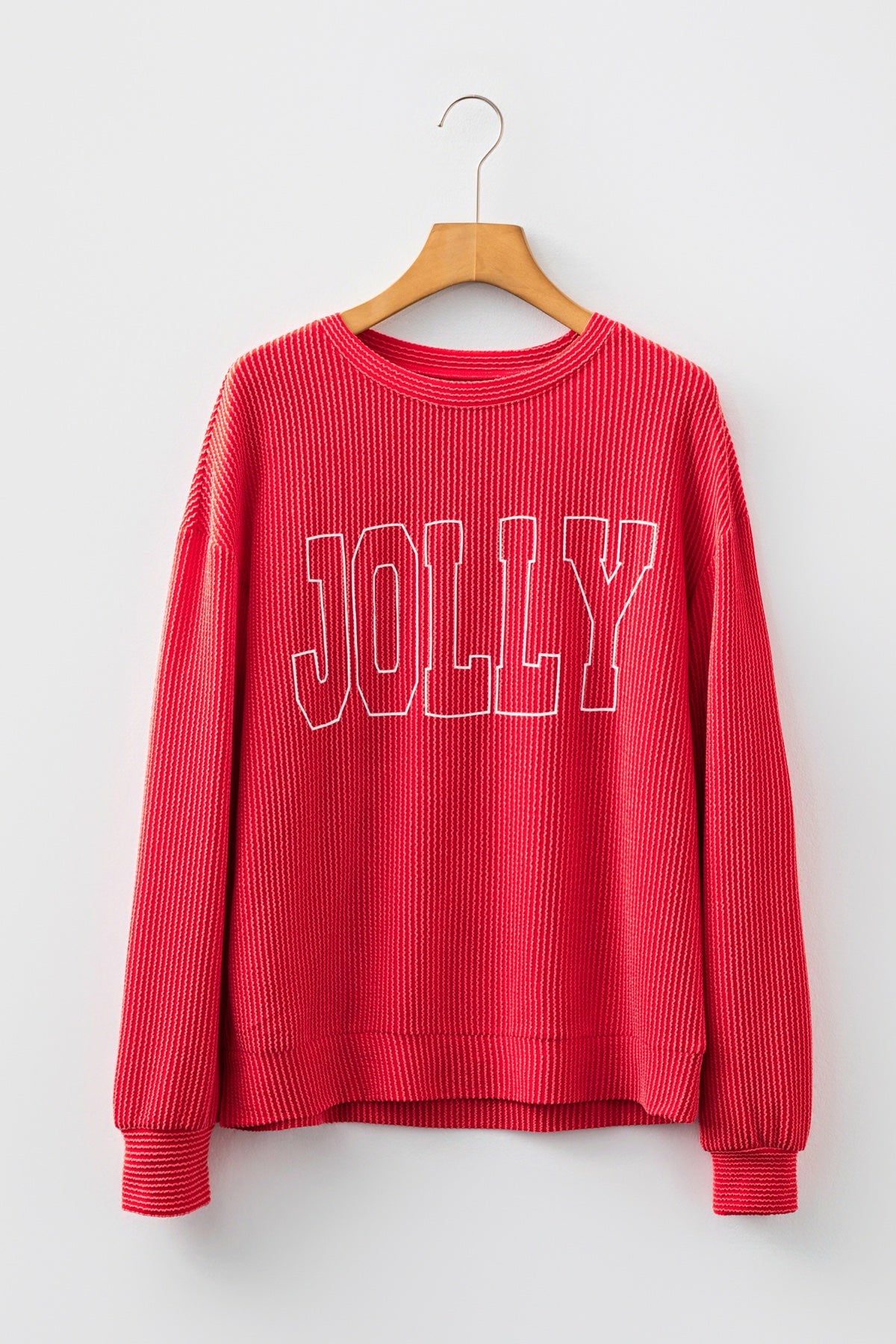 Twisted Rib Outlined MERRY Graphic Long Sleeve Top — image 05