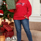Fiery Red Tinsel Merry Letter Drop Shoulder Baggy Sweater — image 05