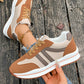 Brown Varsity Color Block Patchwork Lace-up PU Leather Sneakers — image 05