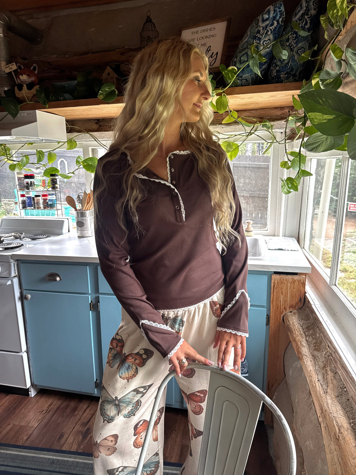 Rosie Lace Henley Top — image 05
