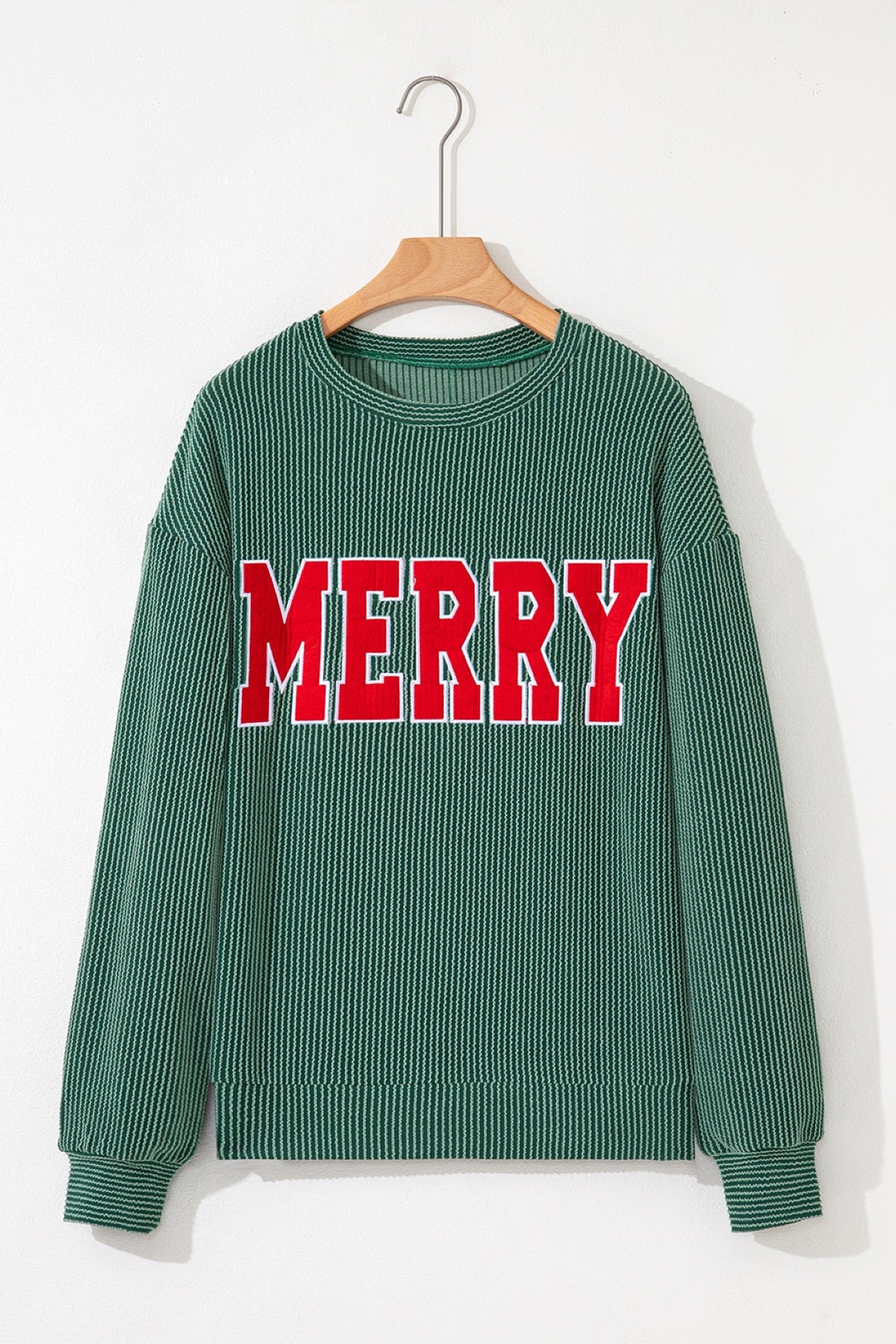 Twisted Rib Outlined MERRY Graphic Long Sleeve Top — image 05