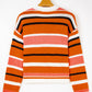 Orange Stripe Drop Shoulder Cropped Pullover Sweater — image 05