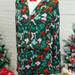 Green Festive Bow Print Long Sleeve Shirt and Pajama Short Set — image 05
