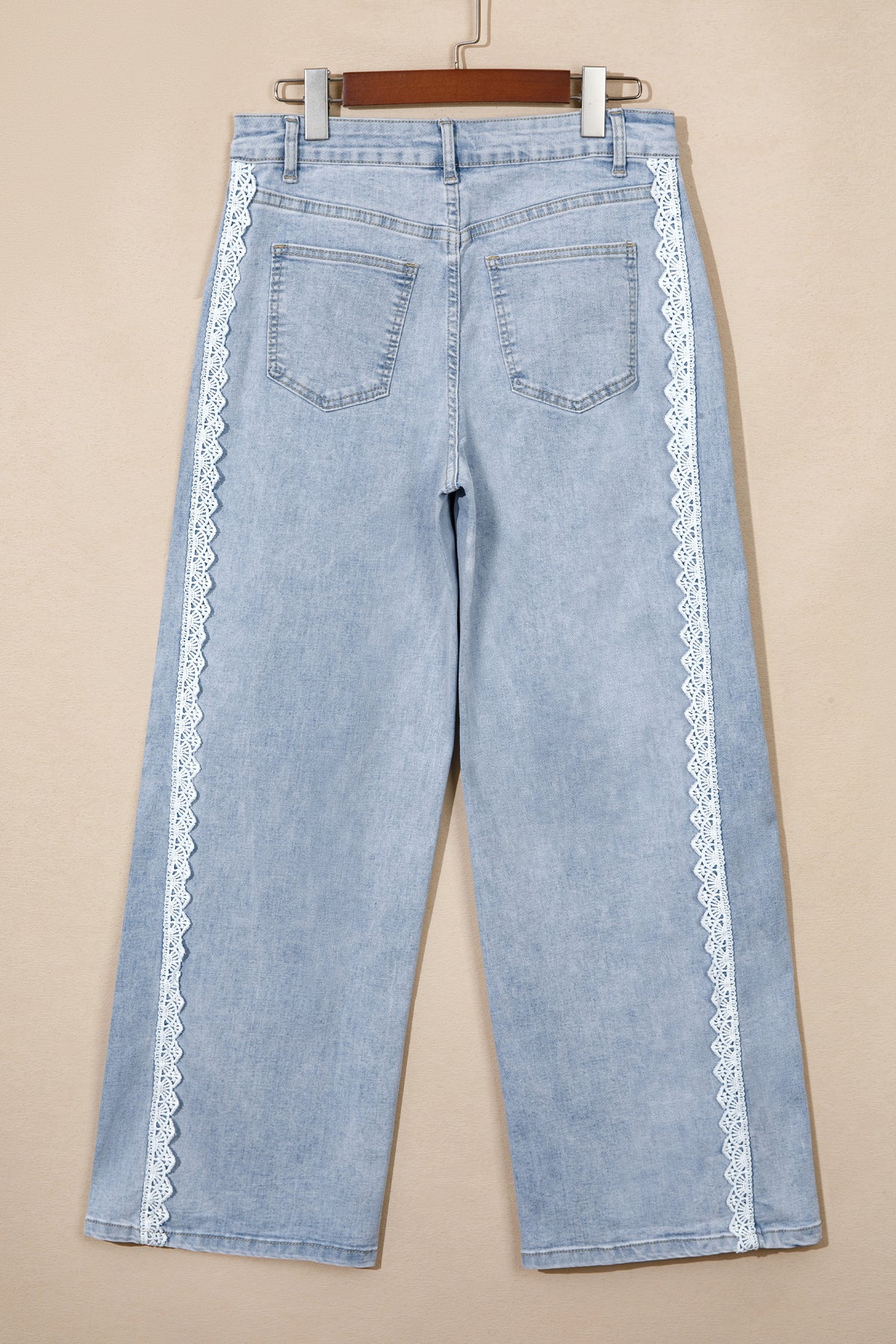 Beau Blue Lace Trim Casual Full-Length Regular Fit Jeans — image 05