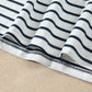 Stripe V-Neck Ruffle Contrast Sleeve Top + Drawstring Pants Set — image 06