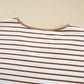 Stripe V-Neck Ruffle Contrast Sleeve Top + Drawstring Pants Set — image 06