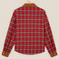 Red Plaid Color Block Collared Button Shacket — image 06