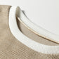 Light Pink Contrast Color Trim Knit Drop Shoulder Loose Top — image 06