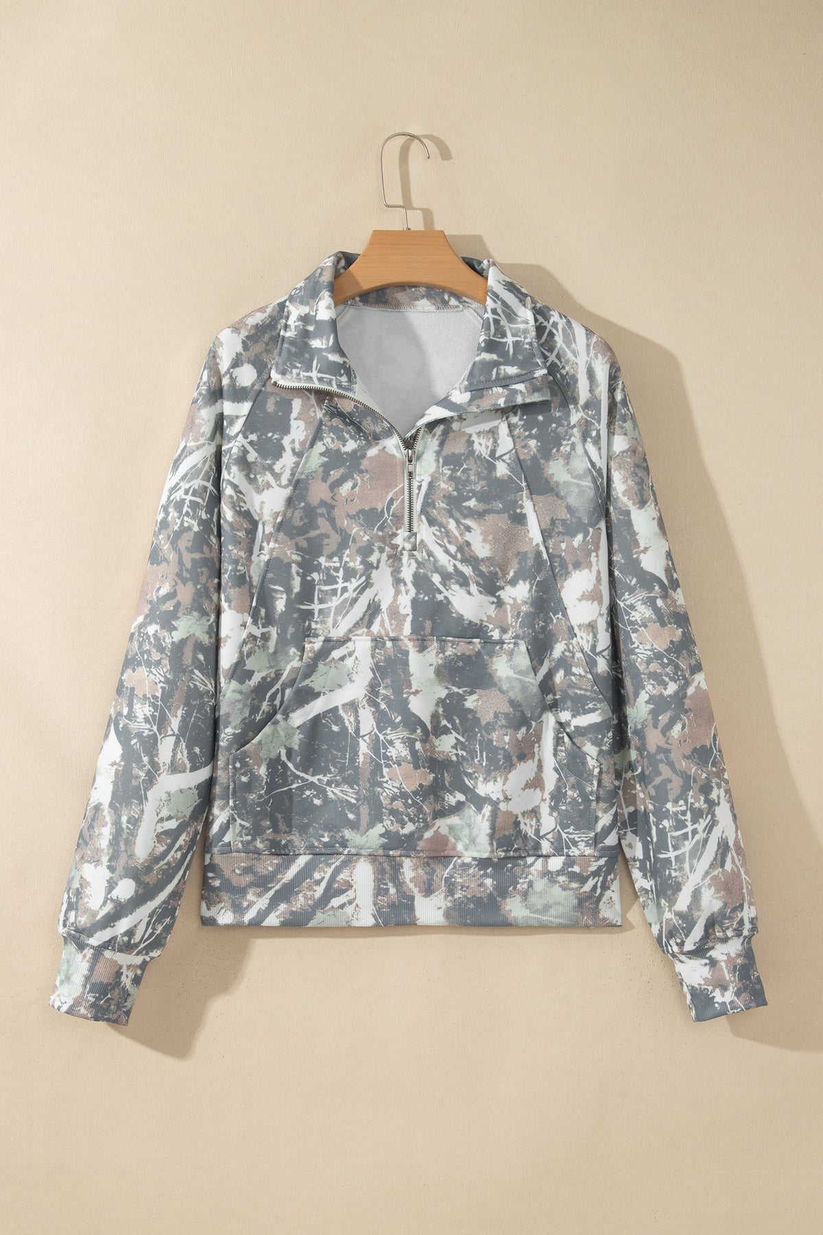 Abstract Camo Quarter Zip Sweatshirt — image 06