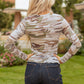 Western Fashion Camouflage Print Mesh Long Sleeve Top — image 06