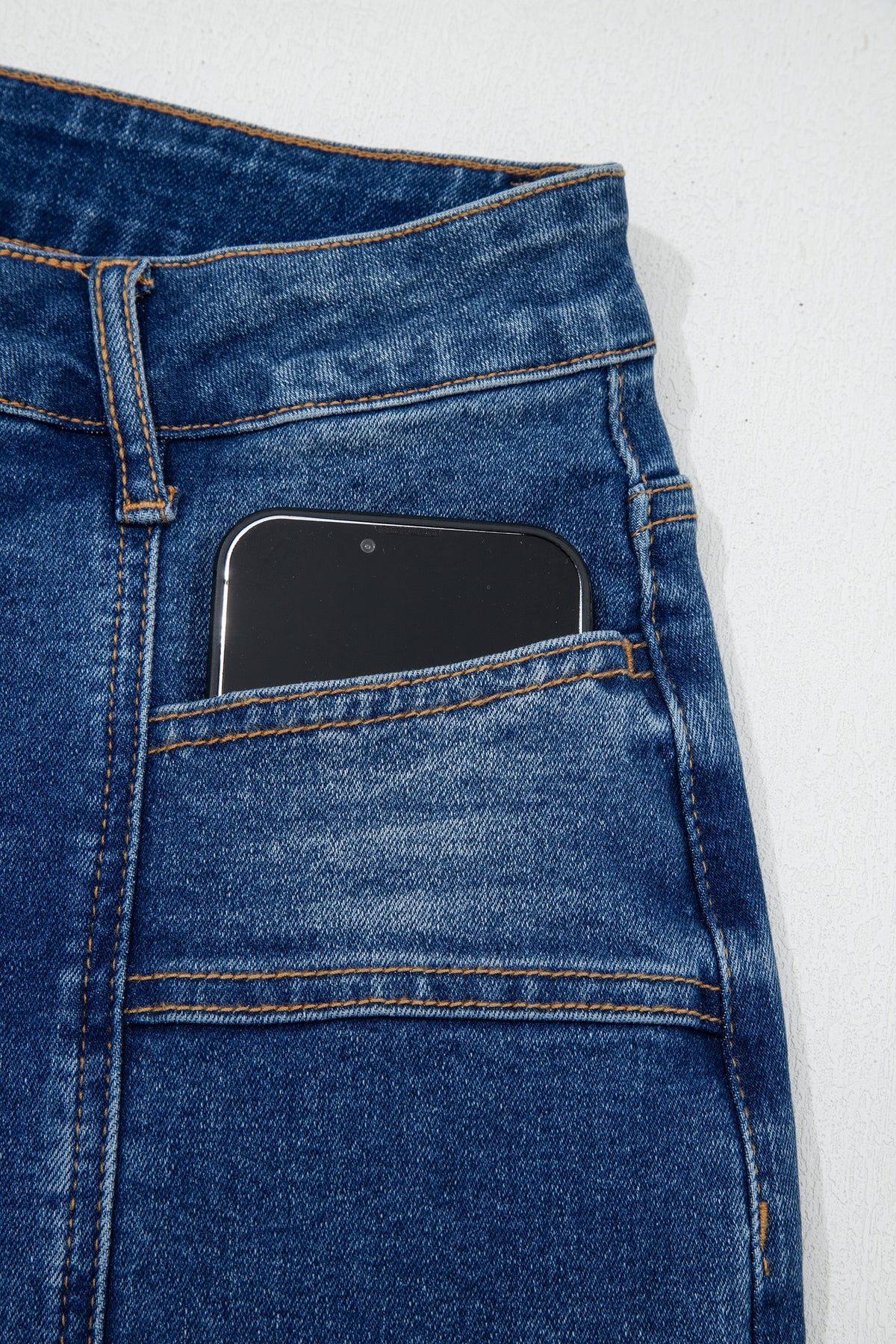 Sky Blue Tailored Seam Detail Womens Shift Jeans — image 06