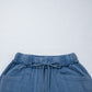 Mineral Wash Seam Detail Flare Leg Drawstring Pants — image 06