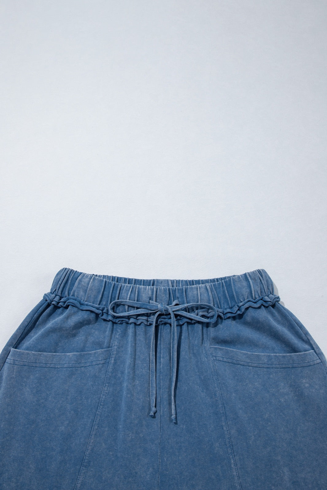 Mineral Wash Seam Detail Flare Leg Drawstring Pants — image 06