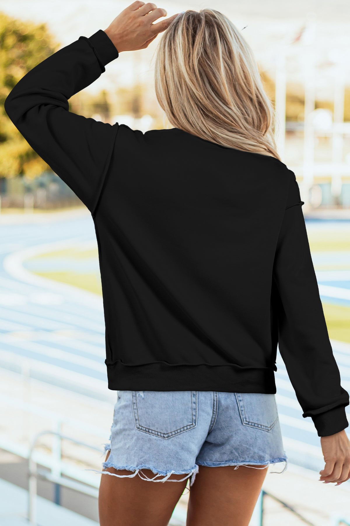 Black Plaid Merry Christmas High Neck Sweatshirt — image 06