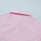 Pink Polka Dot Print Metal Button Collar Casual Pullover Sweatshirt — image 06