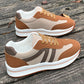 Brown Varsity Color Block Patchwork Lace-up PU Leather Sneakers — image 06