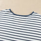 Stripe V-Neck Ruffle Contrast Sleeve Top + Drawstring Pants Set — image 07