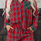 Red Plaid Contrast Patched Christmas Shirt & Short Pajama Set — image 07