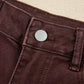 Coffee Lace Trim Casual Full-Length Regular Fit Jeans — image 07
