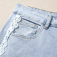 Beau Blue Lace Trim Casual Full-Length Regular Fit Jeans — image 07