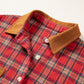 Red Plaid Color Block Collared Button Shacket — image 07