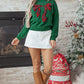 Evergreen Plaid Bow Graphic Christmas Sweater — image 07