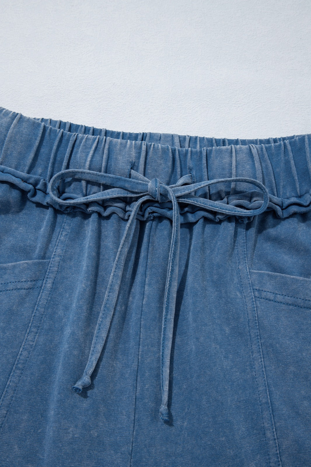 Mineral Wash Seam Detail Flare Leg Drawstring Pants — image 07