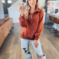 Deep Camel Quilted Pullover