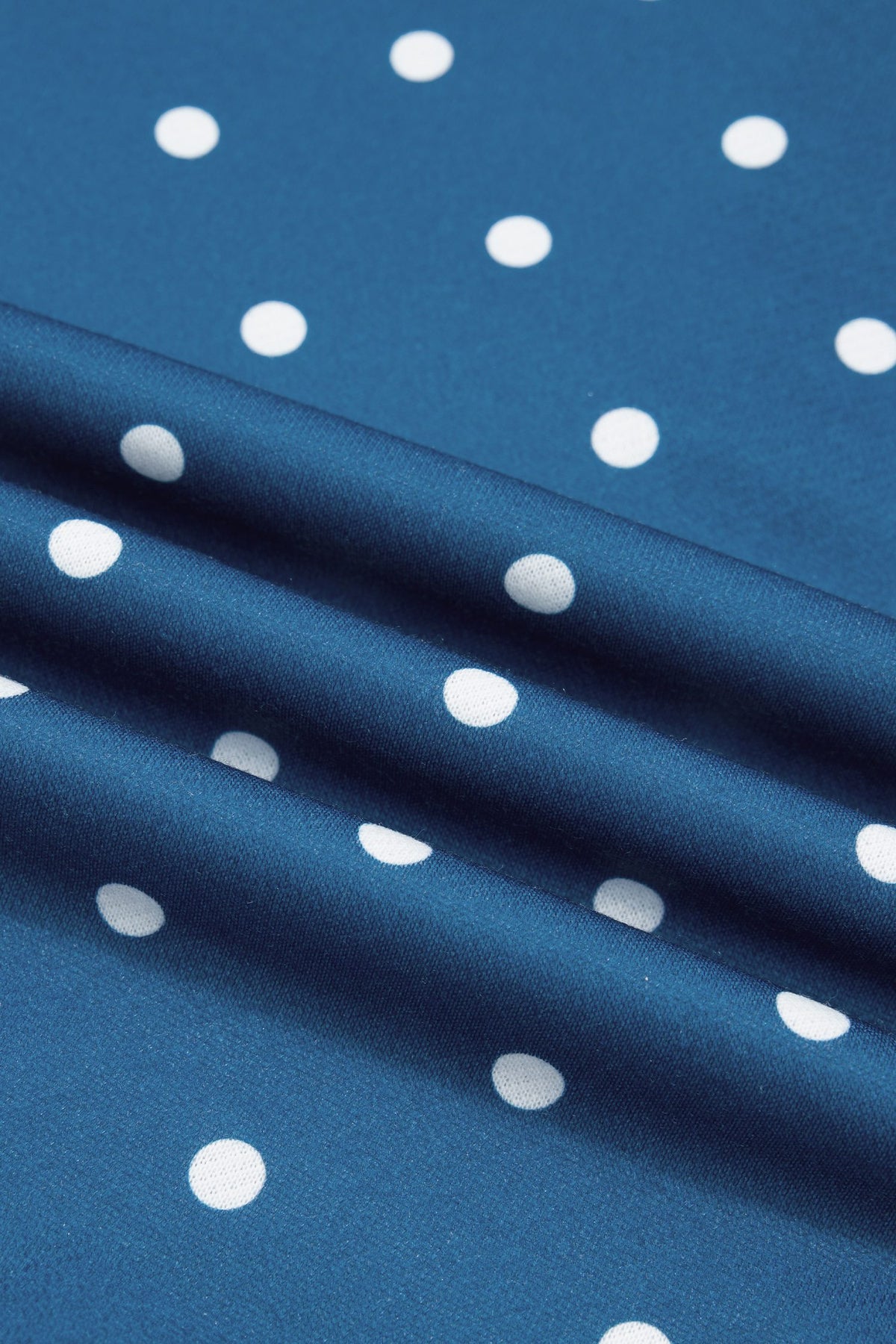 Blue Polka Dot Print Metal Button Collar Casual Pullover Sweatshirt — image 08