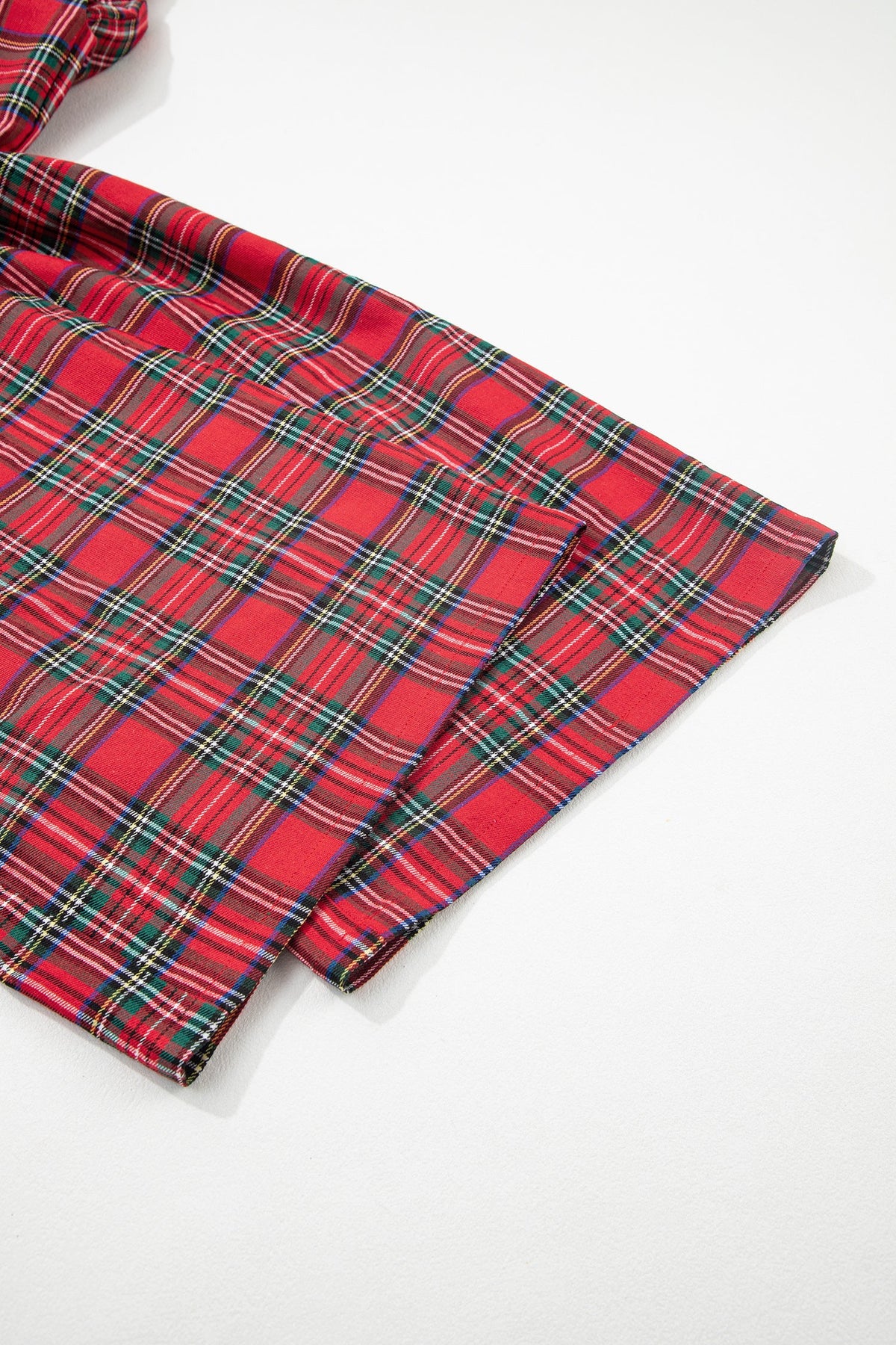 Red Festive Plaid Wide Leg Pull On Pants — image 08