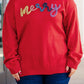 Fiery Red Tinsel Merry Letter Drop Shoulder Baggy Sweater — image 08