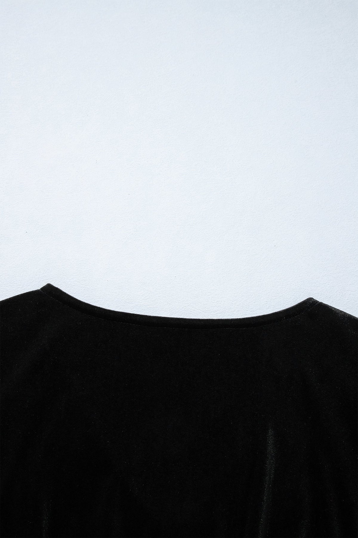 Black V Neck Bow Decorations Peplum Hem Shift Silhouette Short Sleeve Blouse — image 08